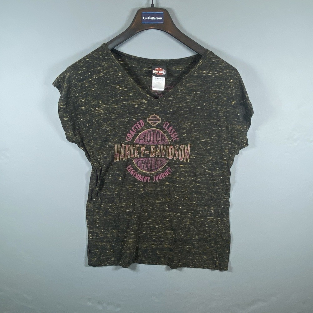 Harley Davidson Womens T Shirt Top‎ Grey Purple Honolulu Hawaii Size Large